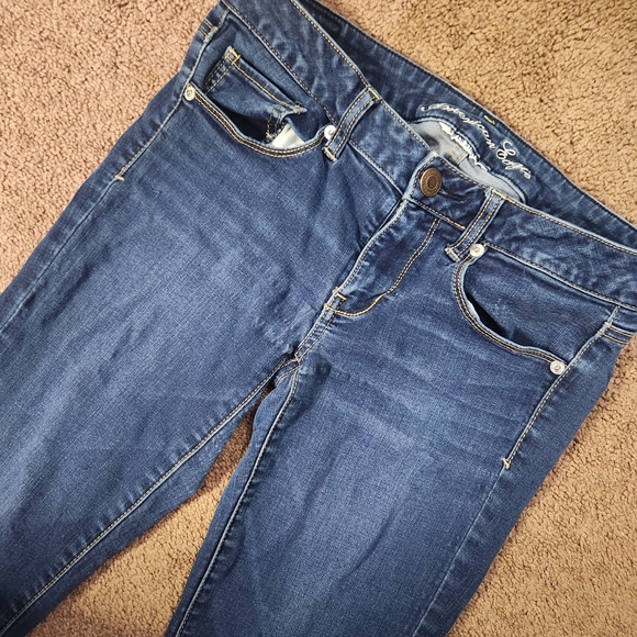 American Eagle Outfitters Deep Blue Skinny Jeans - Picture 3 of 6
